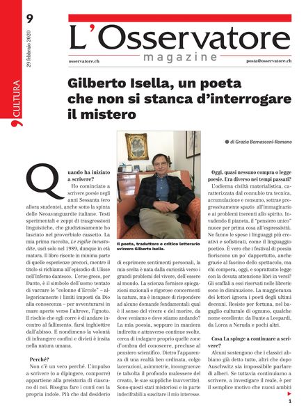 L’Osservatore – 29 Febbraio 2020