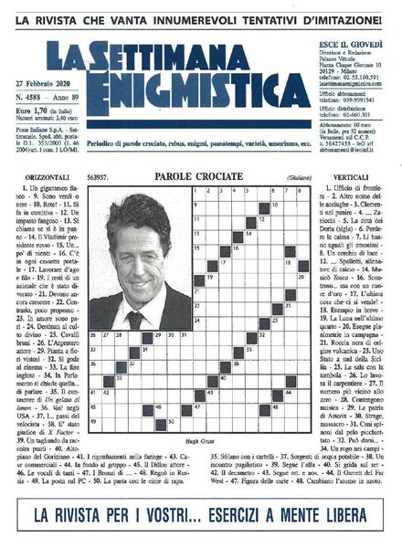 La Settimana Enigmistica – 27 Febbraio 2020