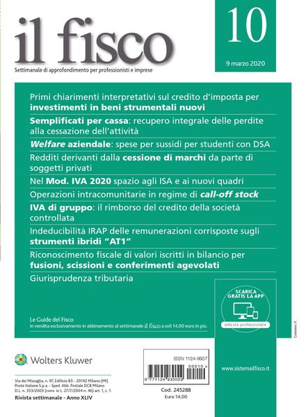 il fisco – 9 Marzo 2020