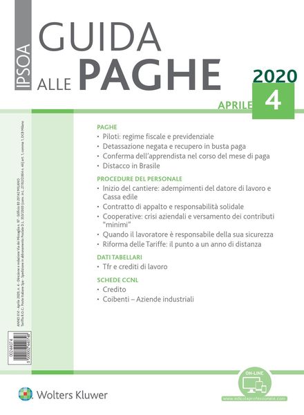 Guida alle paghe – Aprile 2020