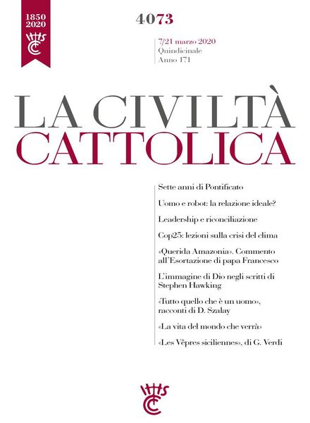 La Civilta Cattolica – 7 Marzo 2020