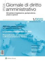 Giornale di diritto amministrativo – Gennaio 2020