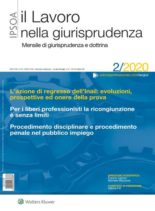 Il lavoro nella giurisprudenza – Febbraio 2020