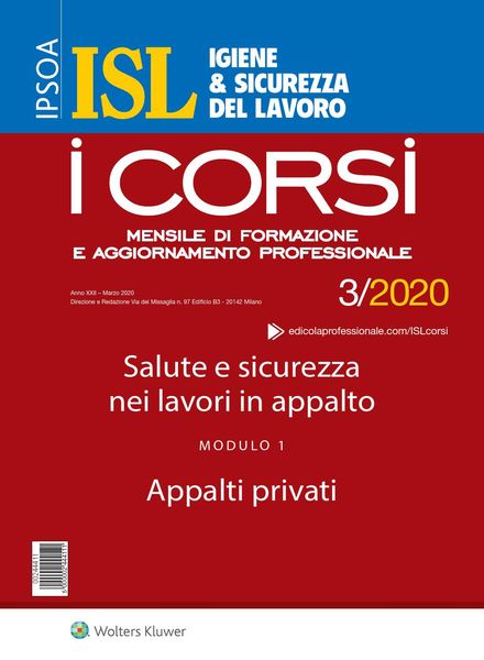 Igiene & Sicurezza del Lavoro Corsi – Marzo 2020