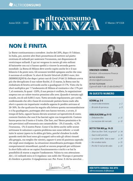 Altroconsumo Finanza – 17 Marzo 2020