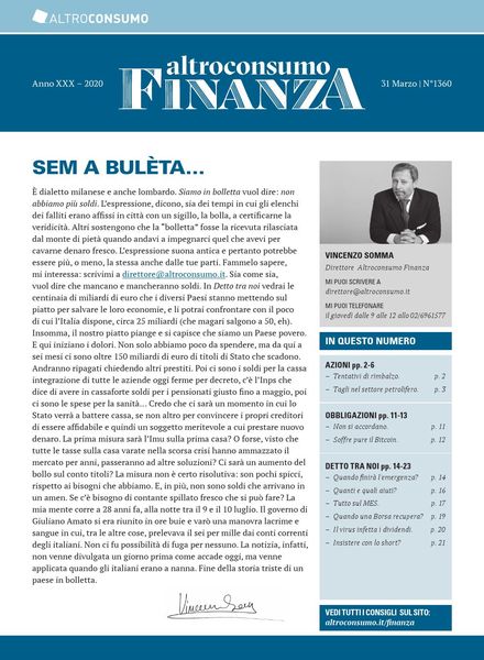 Altroconsumo Finanza – 31 Marzo 2020