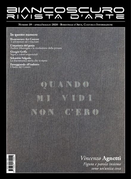 Biancoscuro Rivista d’Arte – Aprile-Maggio 2020