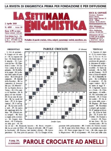 La Settimana Enigmistica – 2 Aprile 2020