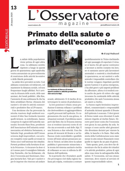 L’Osservatore – 28 Marzo 2020