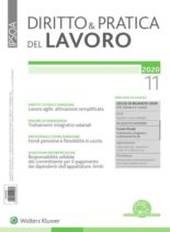 Diritto e Pratica del Lavoro – 14 Marzo 2020
