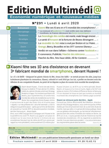 edition Multimedia – 06 avril 2020