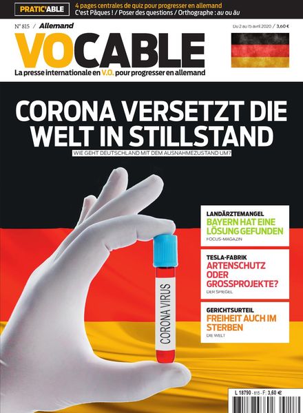 Vocable Allemand – 02 avril 2020