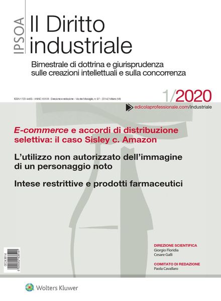Il Diritto Industriale – Gennaio 2020