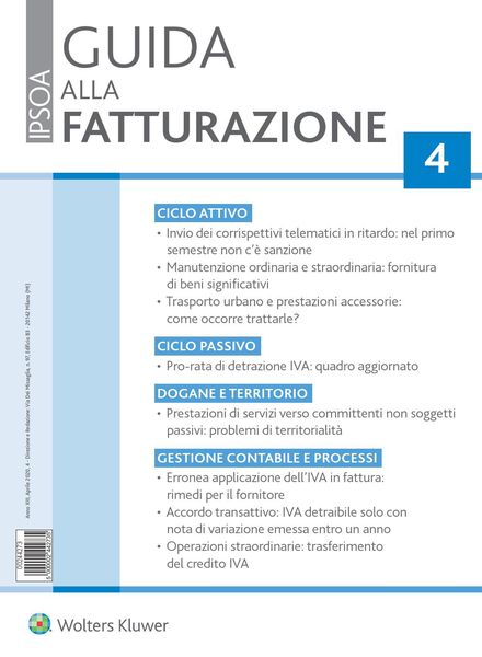Guida alla Fatturazione – Aprile 2020