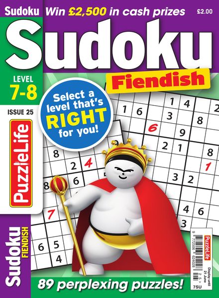 PuzzleLife Sudoku Fiendish – Issue 25 – May 2018