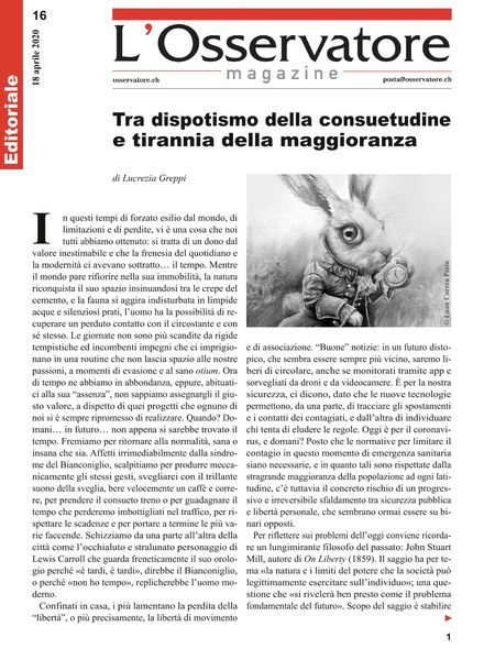 L’Osservatore – 18 Aprile 2020