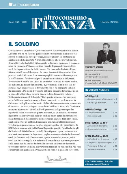 Altroconsumo Finanza – 14 Aprile 2020