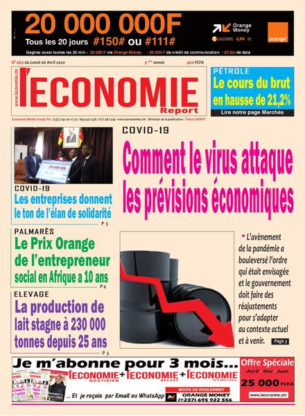 Le quotidien de l’economie magazine Afrique – 06 avril 2020