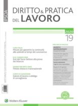 Diritto e Pratica del Lavoro – 9 Maggio 2020