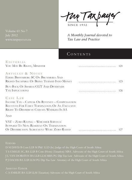 The Taxpayer – July 2012