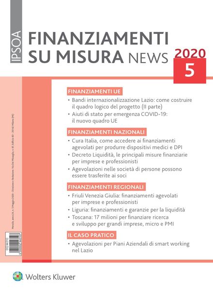 Finanziamenti su misura news – Maggio 2020