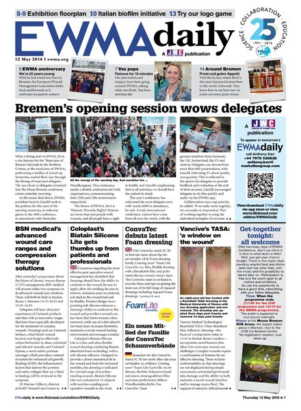 Journal of Wound Care – EWMA Daily – 12 May 2016