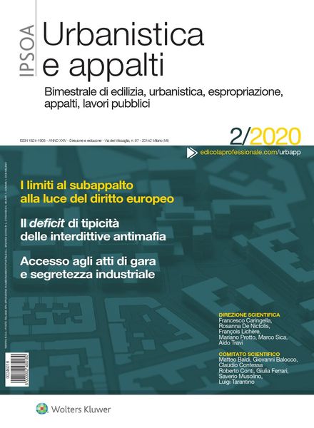 Urbanistica e appalti – Febbraio 2020