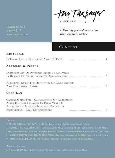 The Taxpayer – January 2017