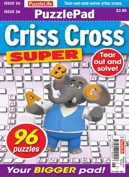 PuzzleLife PuzzlePad Criss Cross Super – Issue 26 – May 2020