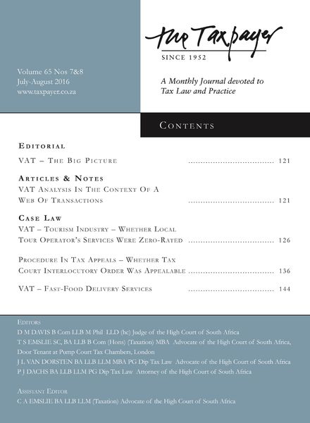 The Taxpayer – July – August 2016