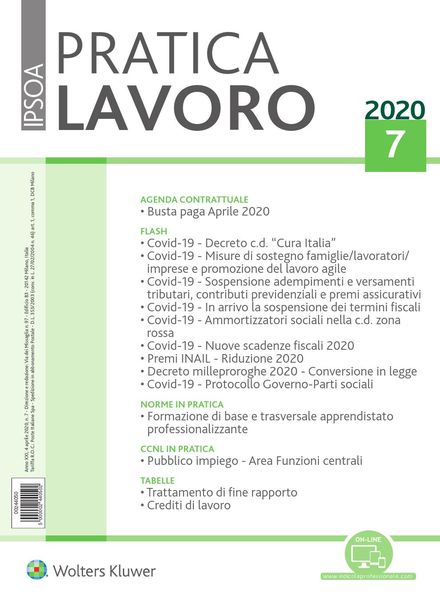 Pratica Lavoro – 4 Aprile 2020