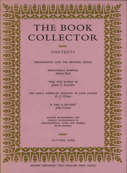 The Book Collector – Autumn, 1969