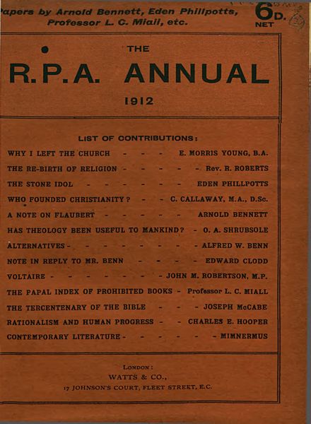 New Humanist – The R.P.A Annual, 1912