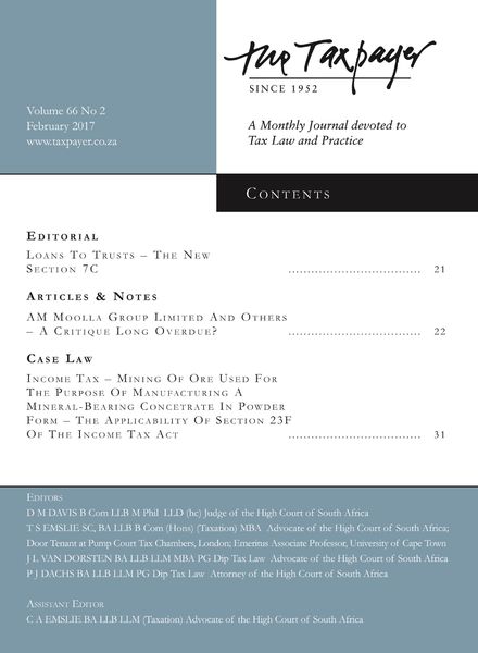 The Taxpayer – February 2017
