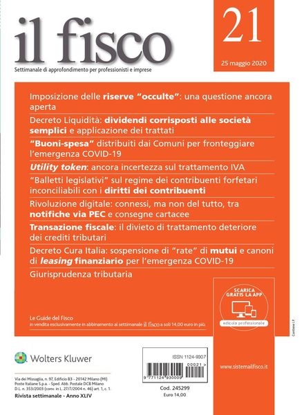 il fisco – 25 Maggio 2020