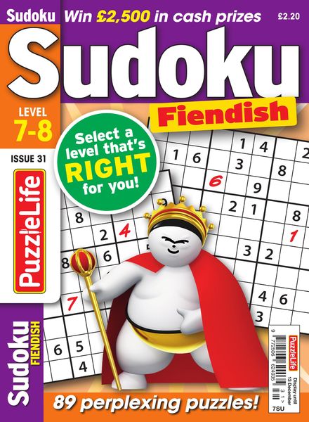 PuzzleLife Sudoku Fiendish – Issue 31 – November 2018