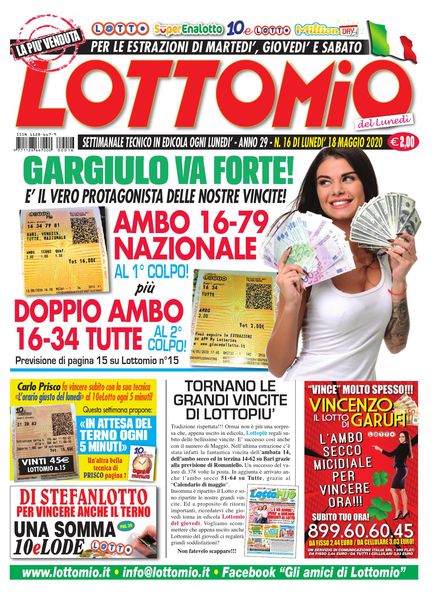 Lottomio del Lunedi – 18 Maggio 2020