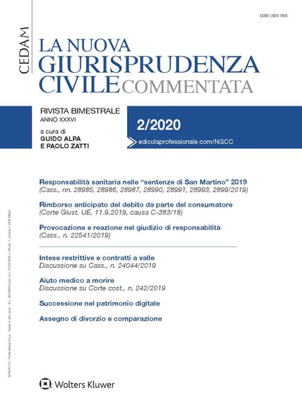 La Nuova Giurisprudenza Civile Commentata – Marzo-Aprile 2020