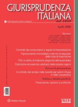 Giurisprudenza Italiana – Aprile 2020