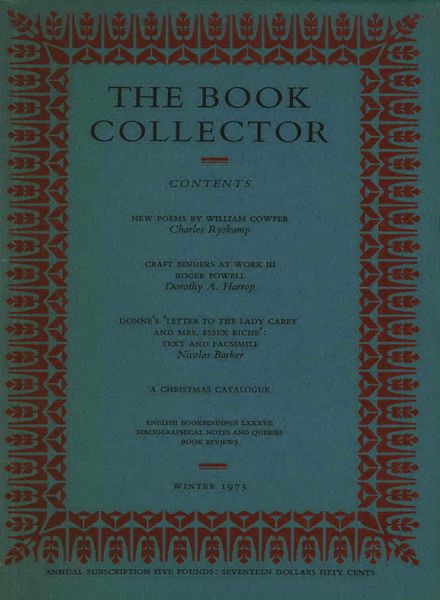 The Book Collector – Winter 1973