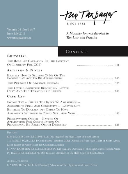 The Taxpayer – July 2015