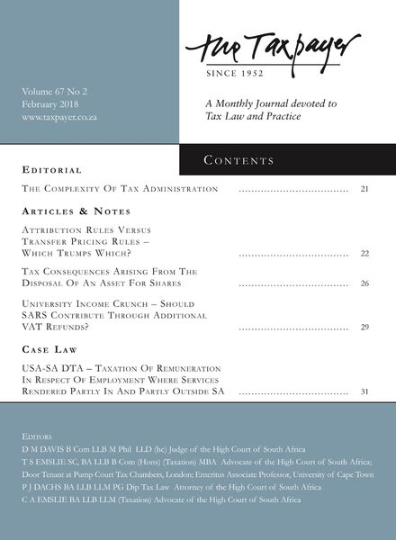 The Taxpayer – February 2018