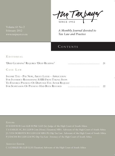 The Taxpayer – February 2012