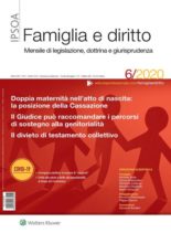 Famiglia e Diritto – Giugno 2020