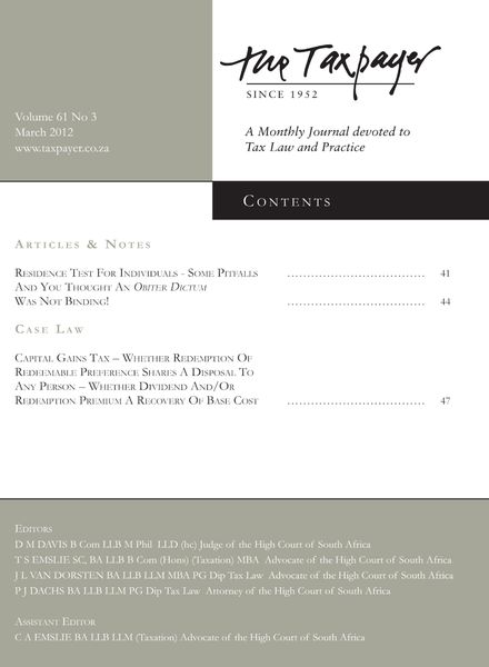 The Taxpayer – March 2012