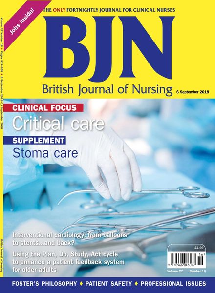 British Journal of Nursing – 6 September 2018