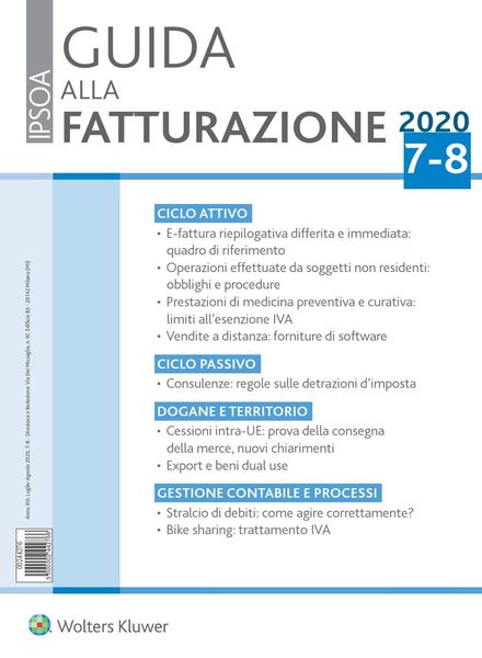 Guida alla Fatturazione – Luglio-Agosto 2020