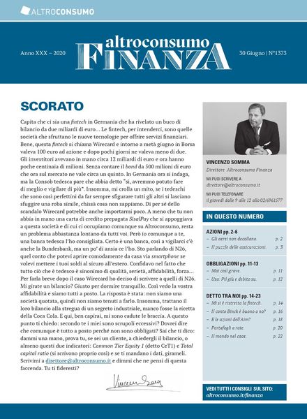Altroconsumo Finanza – 30 Giugno 2020