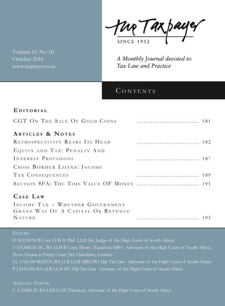 The Taxpayer – October 2016