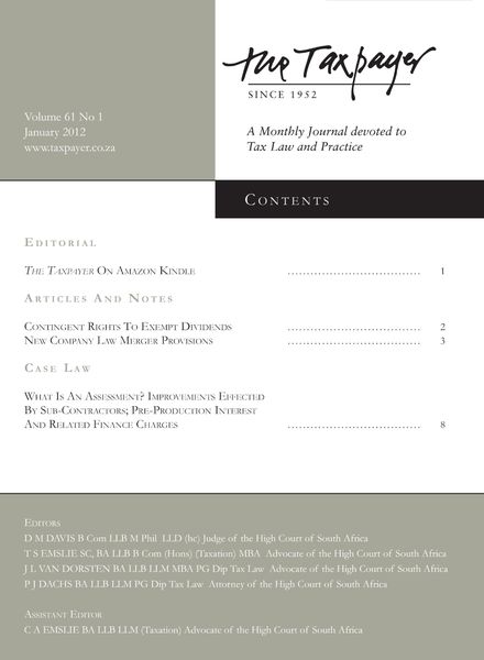 The Taxpayer – January 2012